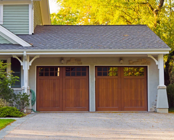 Wooden garage door