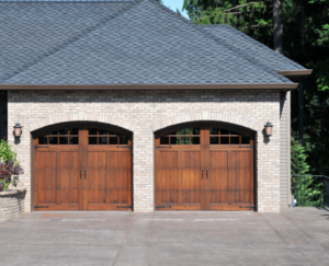 Modern wooden garage door