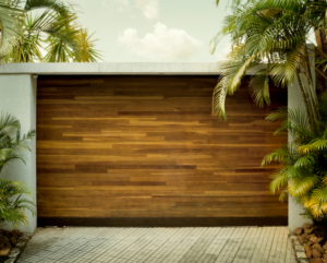 Mahogany garage door